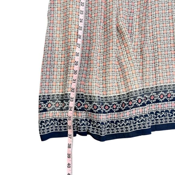 Max Studio Sleeveless Fit And Flare Boho Print Dress Pink Cream Blue Large NEW - Picture 9 of 13